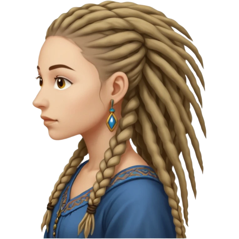 slavic woman with dreadlocks side view emoji