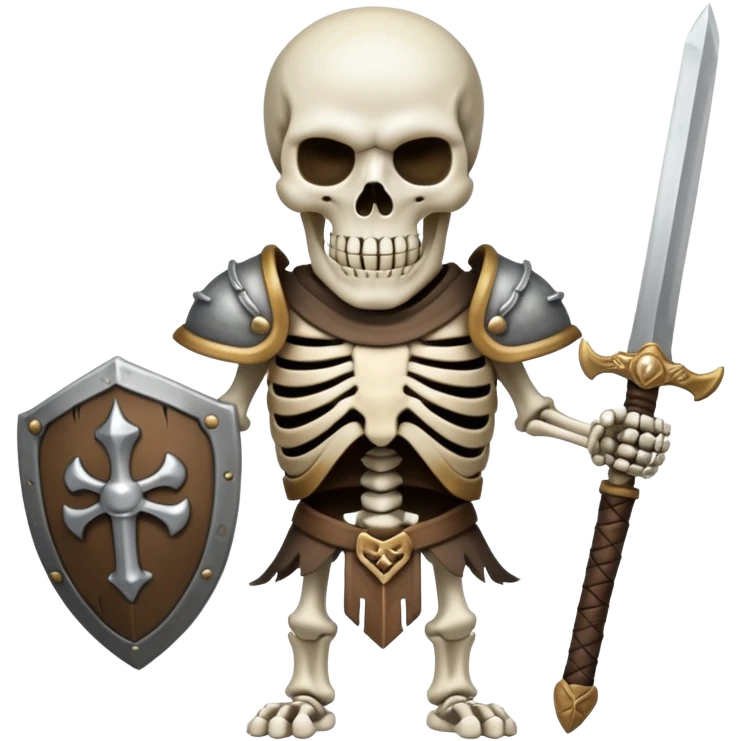 skeleton warrior with sword and shield emoji