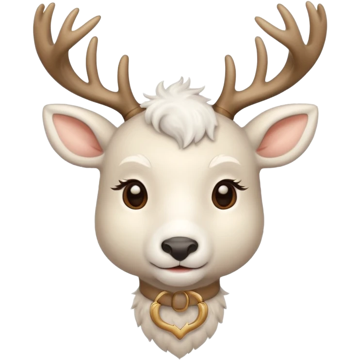 Very cute white deer beige antlers  emoji