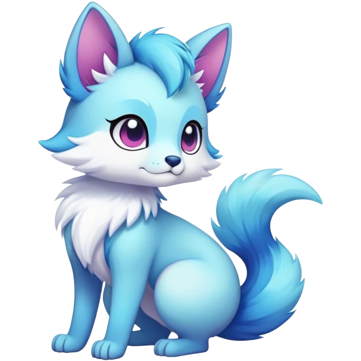 Kawaii bright fantasy ethereal anthro fursona Fakemon with tufted tail  emoji