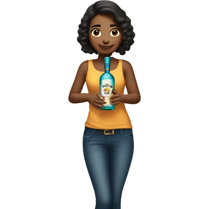 Spanish Girl holding Don Julio bottle emoji