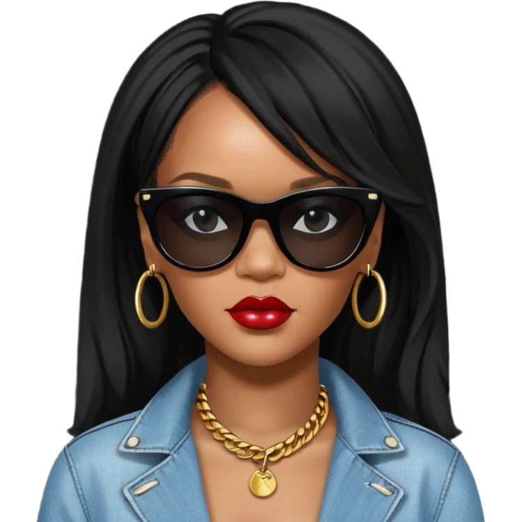 rihanah wear black sun glasses emoji