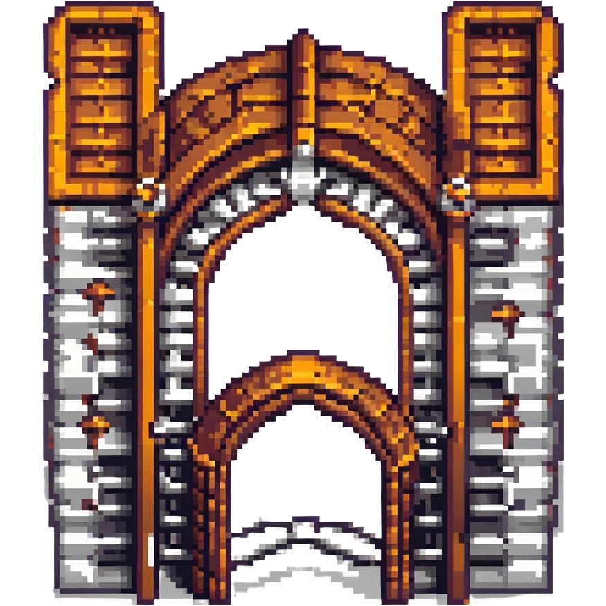 Escher-inspired gate, intricate geometric patterns, optical illusion, isometric perspective, no text emoji