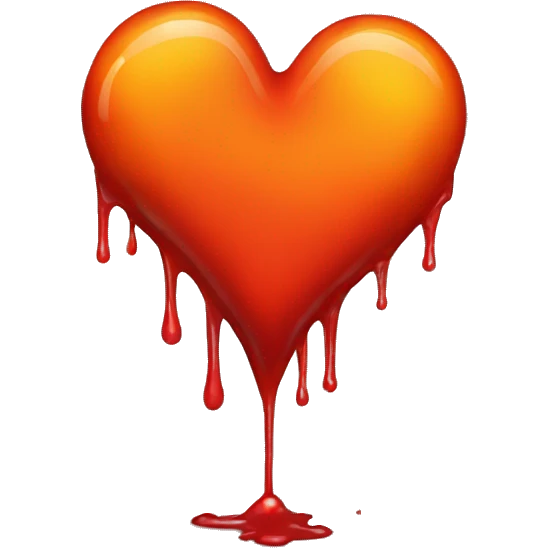 bleeding red heart glowing red-orange emoji