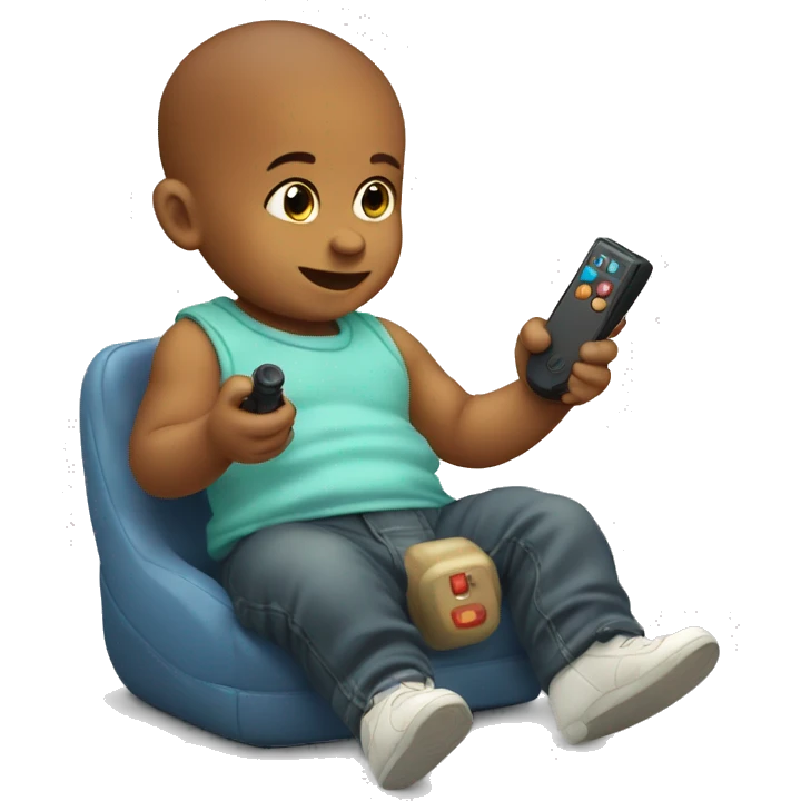 Baby play with mobile joystick   emoji