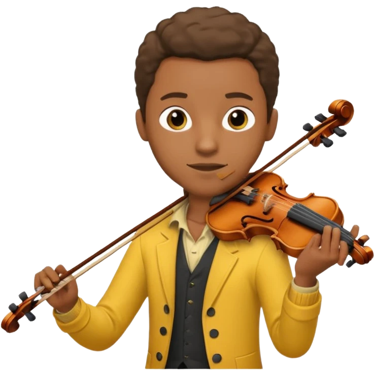 yellow-colored violinist black man  emoji