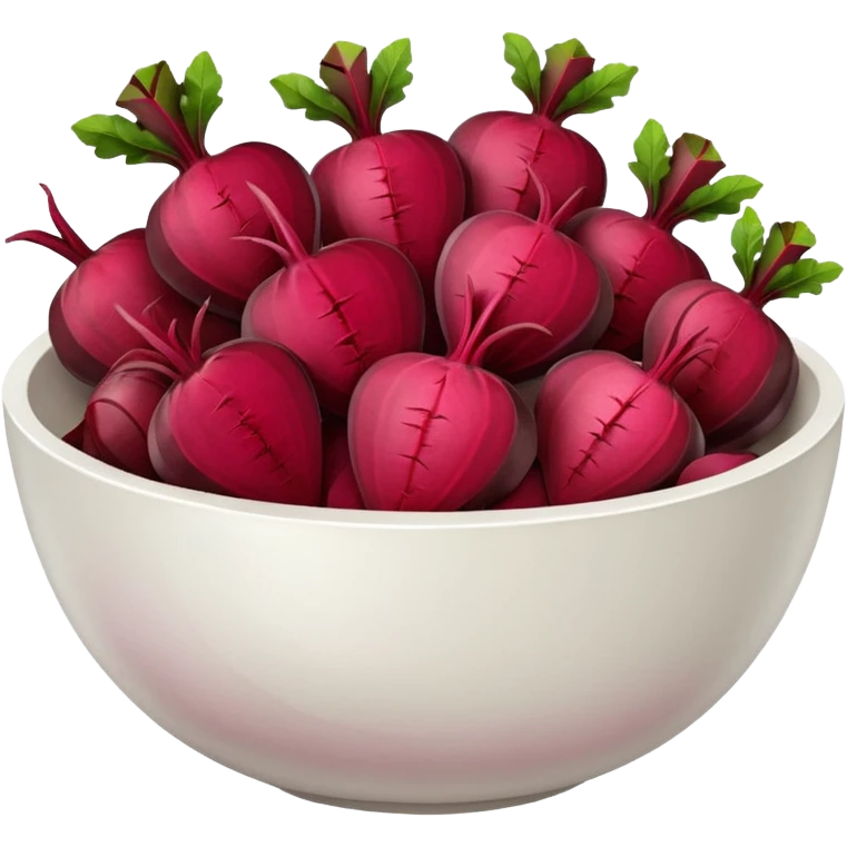 white bowl filled with whole and sliced beets emoji
