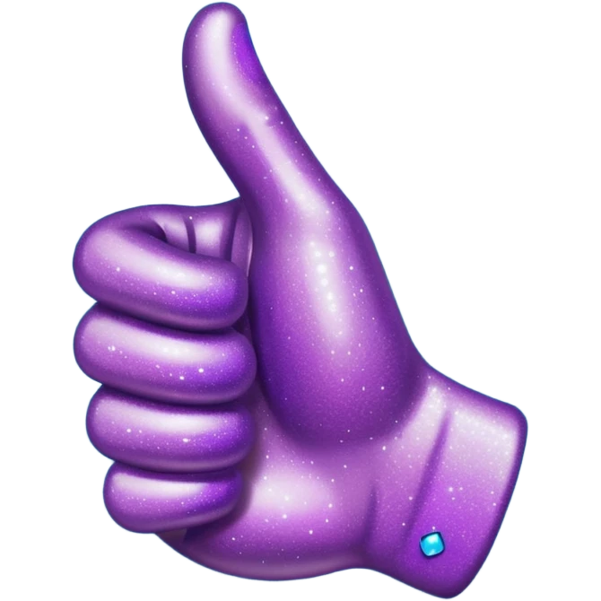 Glitter purple and cian hand thumbs up emoji