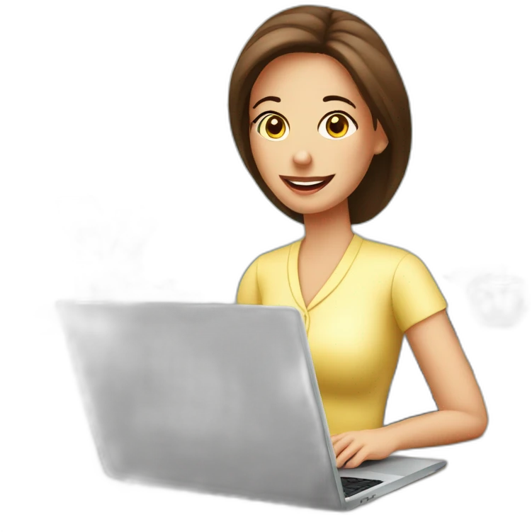 House wife-online work-home-laptop emoji