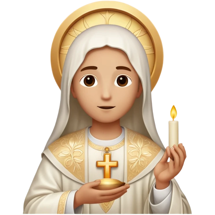 a piece of the Eucharist at church animated as a person emoji