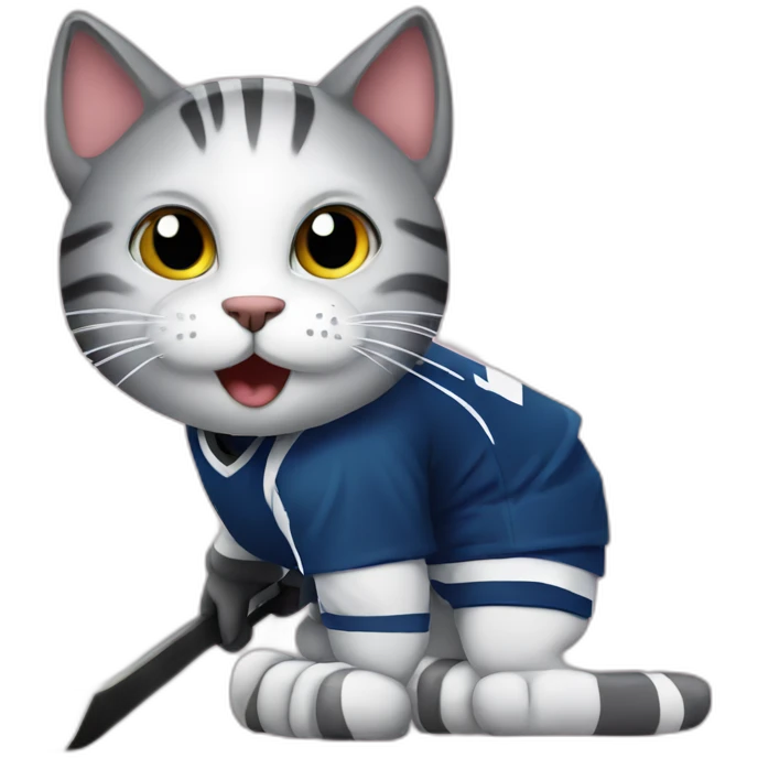 cat hockey emoji