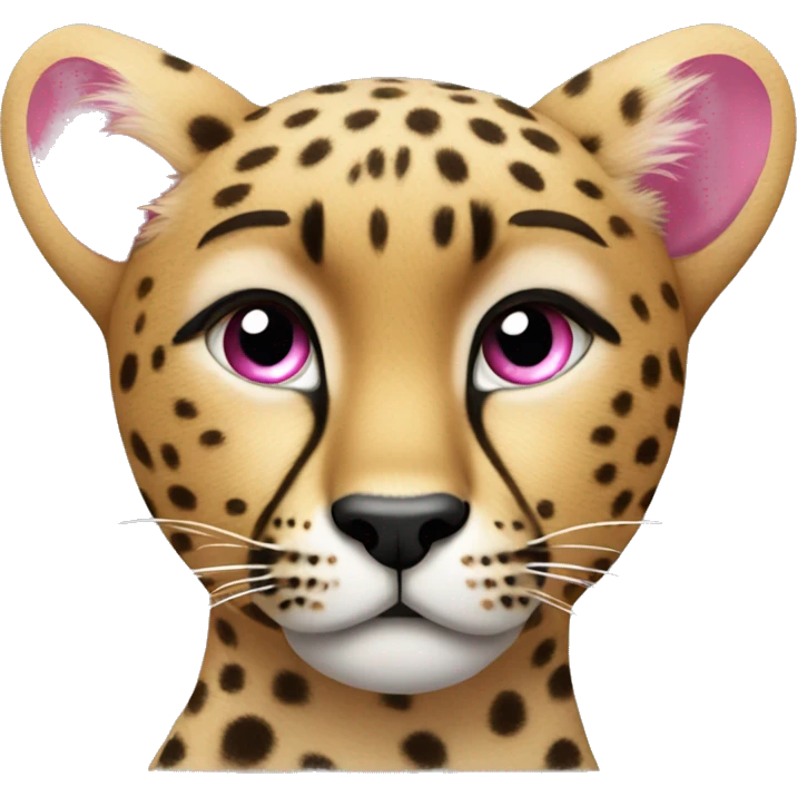 Cheetah  with a small pink bow on her ear￼ emoji