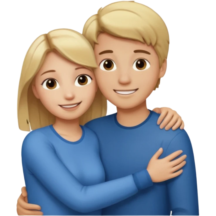 Amour à distance fille blonde et garçon châtain tous les deux clair de peau  emoji
