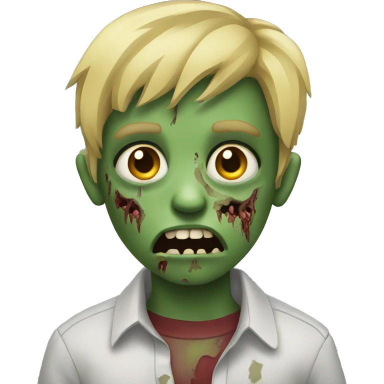 boy zombie with blonde hair and shirt emoji