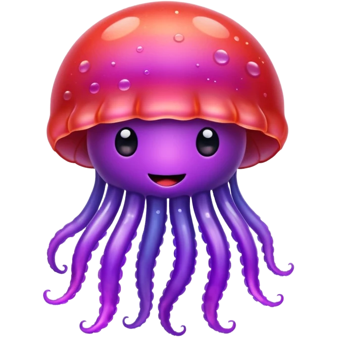 color gradient between red and purple glitter cute happy jellyfish emoji
