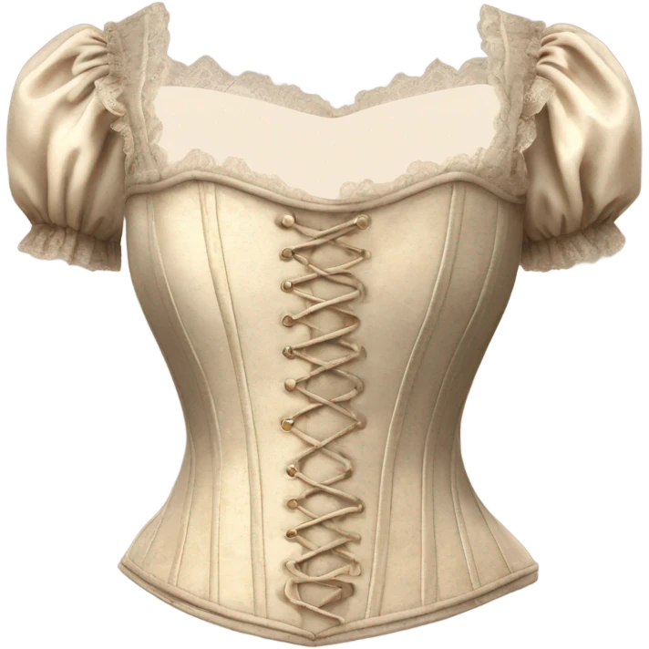 vintage rococo light beige corset with sleeves  emoji