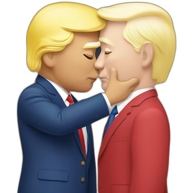 trump-and-putin-kissing,-lgbtq+ friendly, positivity, inclusiveness emoji