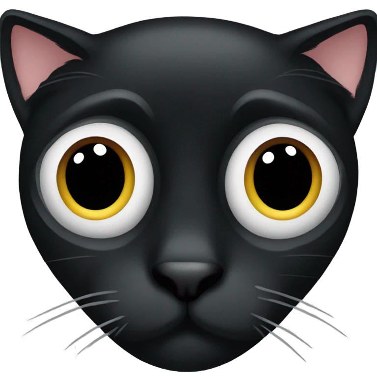 Black cat with sad eyes  emoji