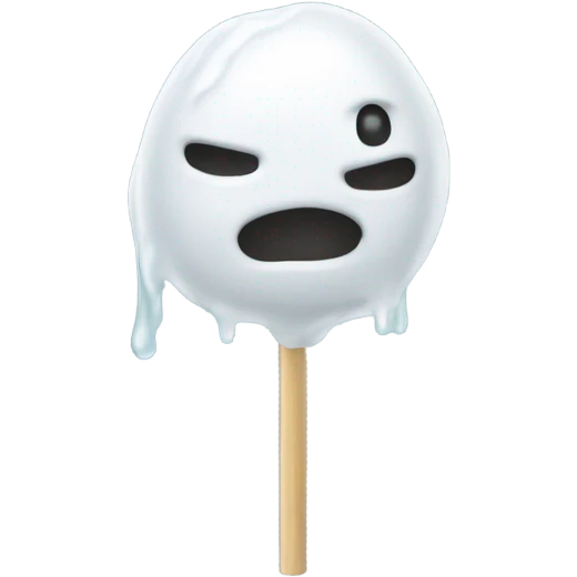 White slime on a stick emoji