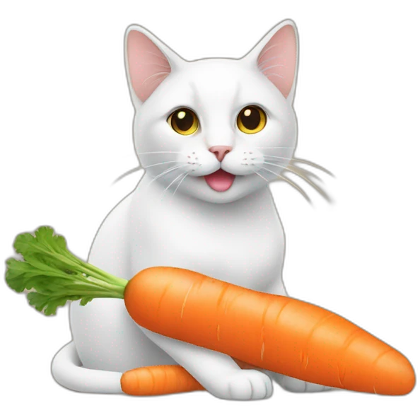 cat with carrot emoji