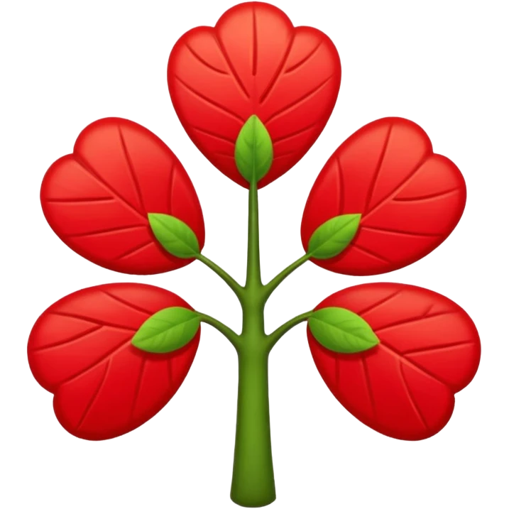 Un trébol de cinco hojas rojo emoji