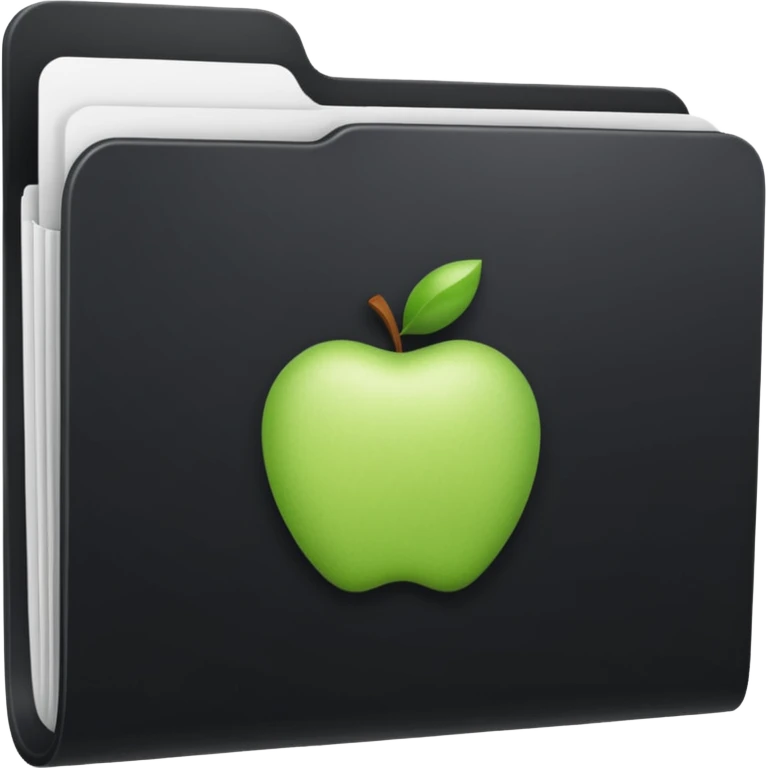 apple document black folder  emoji