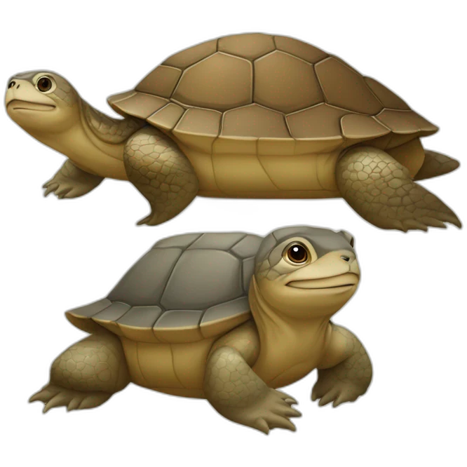 Tortue sur une loutre emoji