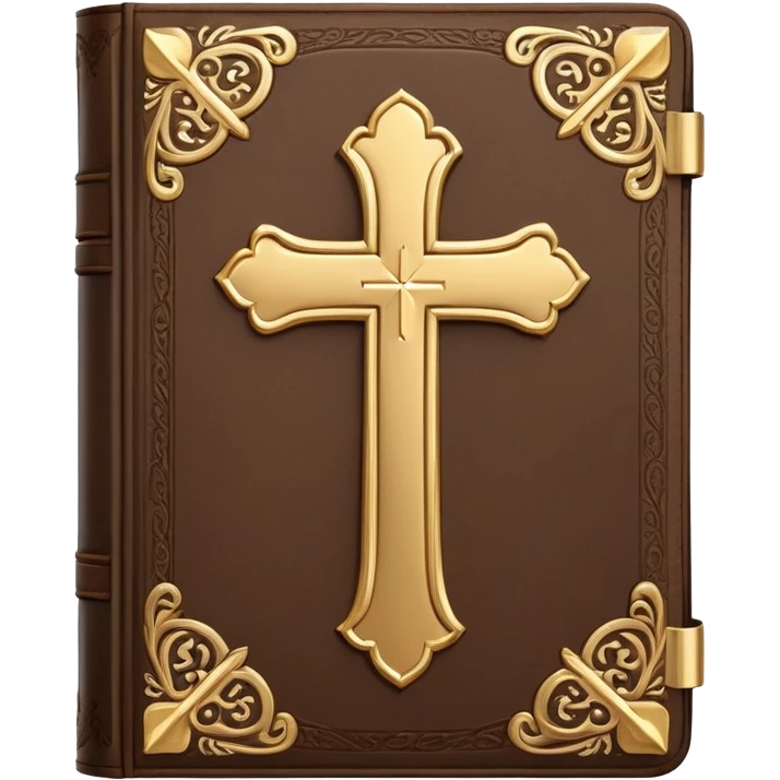 closed bible with a cross on the cover emoji