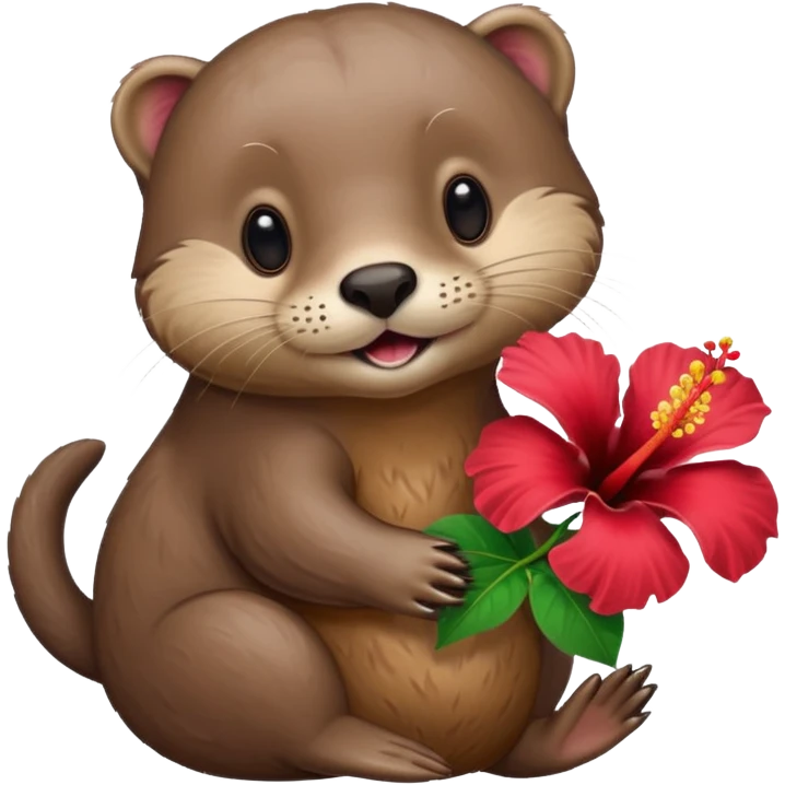 hibiscus otter emoji