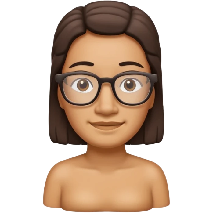 Un moai tranquilo con unos lentes y una sonrisa simple sin mostrar los dientes emoji