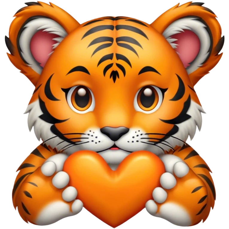 Sad tiger heart in paws emoji