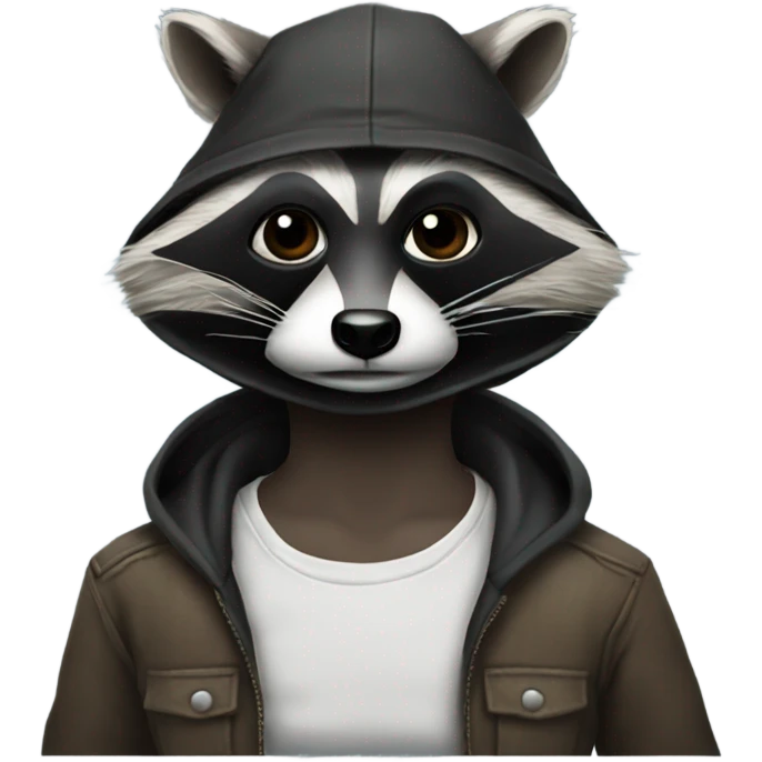 Raccoon wearing a thief’s mask emoji