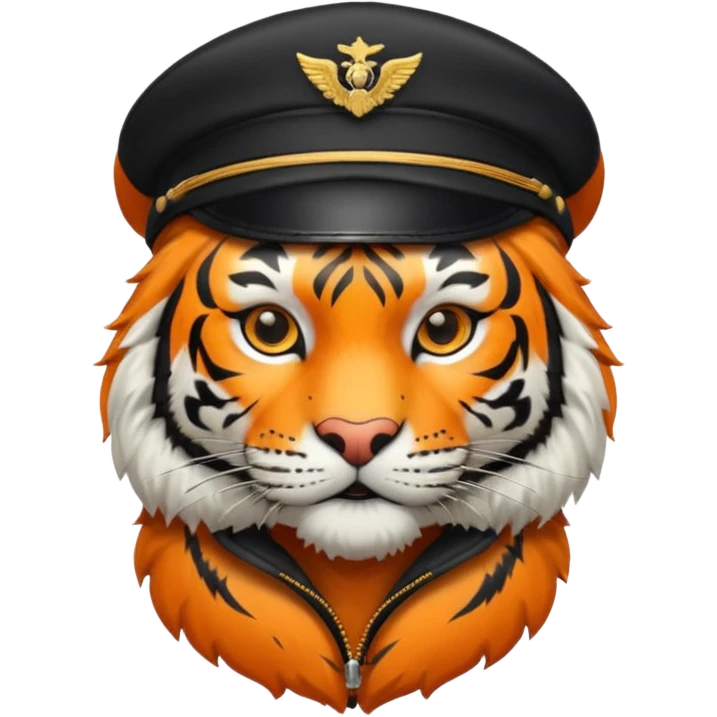 A TIGER WITH PILOT CAP emoji