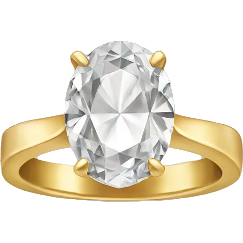 oval gold diamond ring emoji