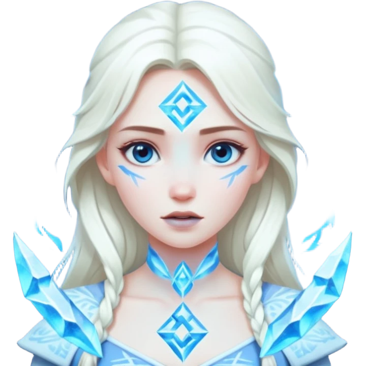 Woman frozen mid-spell, glowing runes around her body, charged silence emoji