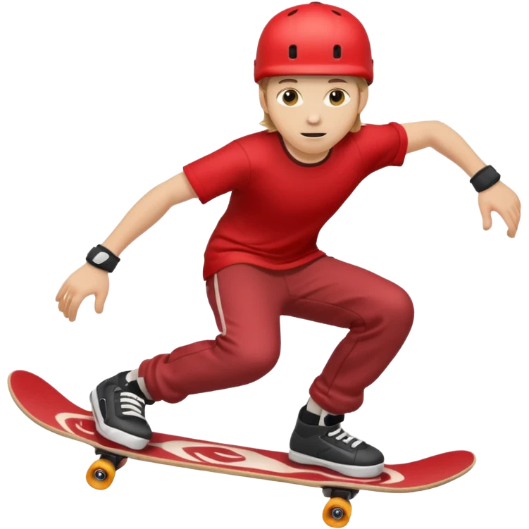 skater with skateboard and red helmet emoji
