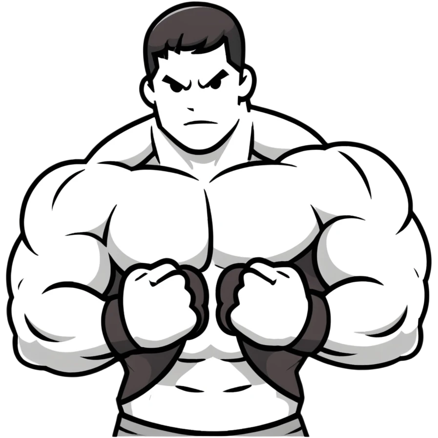 Man flexing muscles showing off emoji