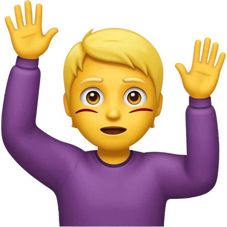 emoji unhappily surrendering with arms up emoji