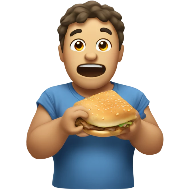 Un gordo comiendo Panchos  emoji