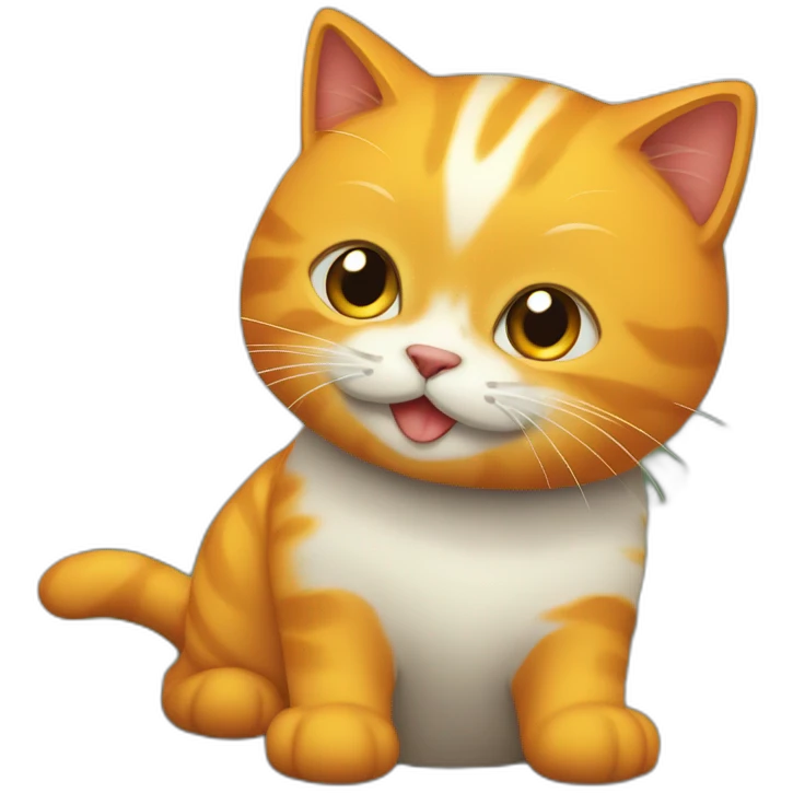 gato naranja con mancha amarilla en su hocico emoji