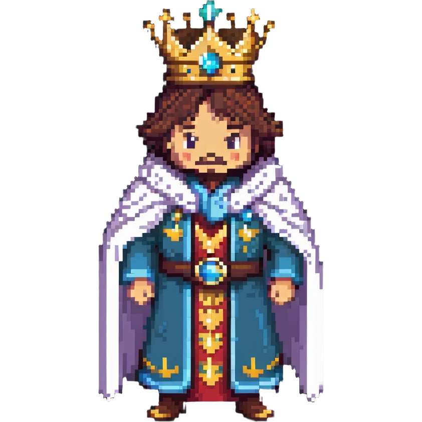 king with crown and robe emoji