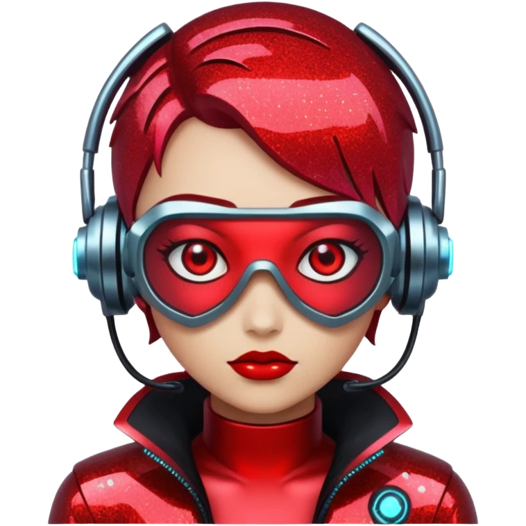 red glitter cyberpunk emoji