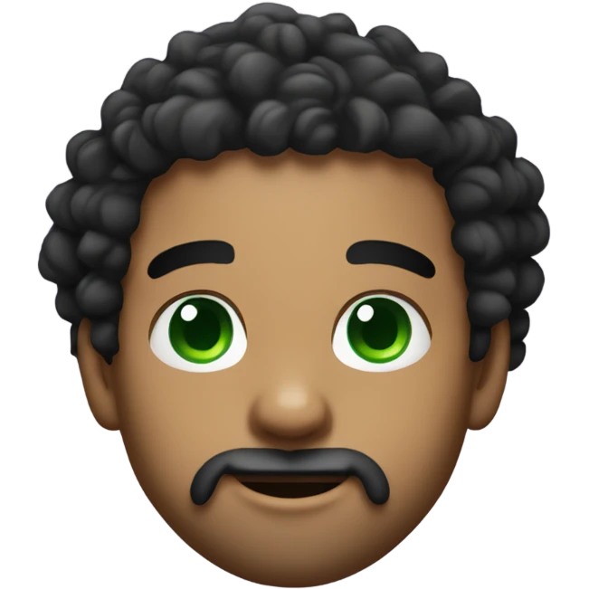 Drake with really curly hair and green eyes emoji
