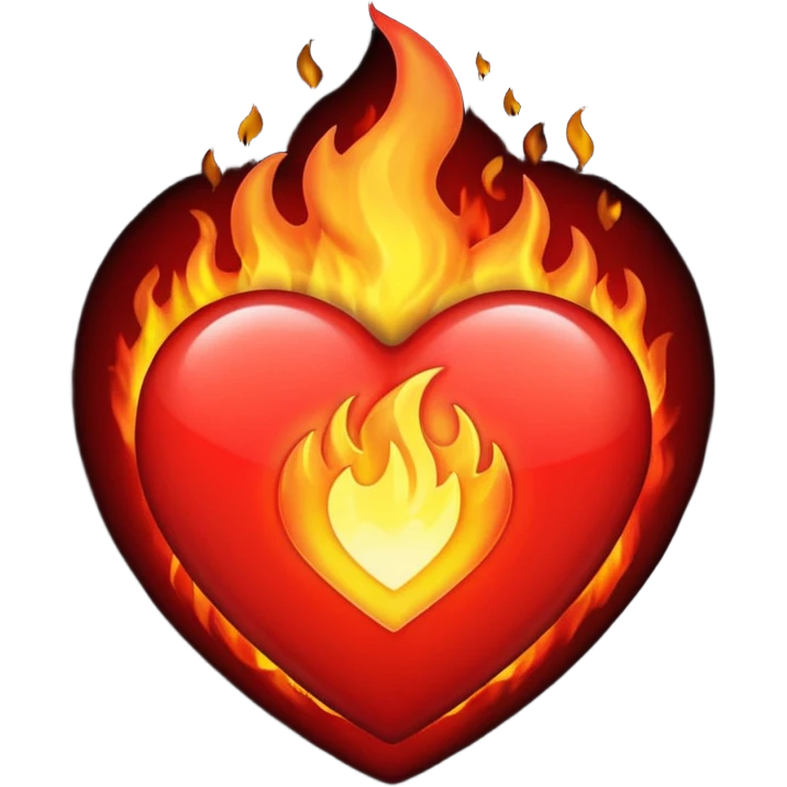Heart with fire emoji