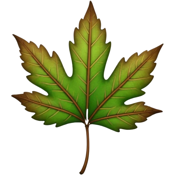 brown and green leaf  emoji