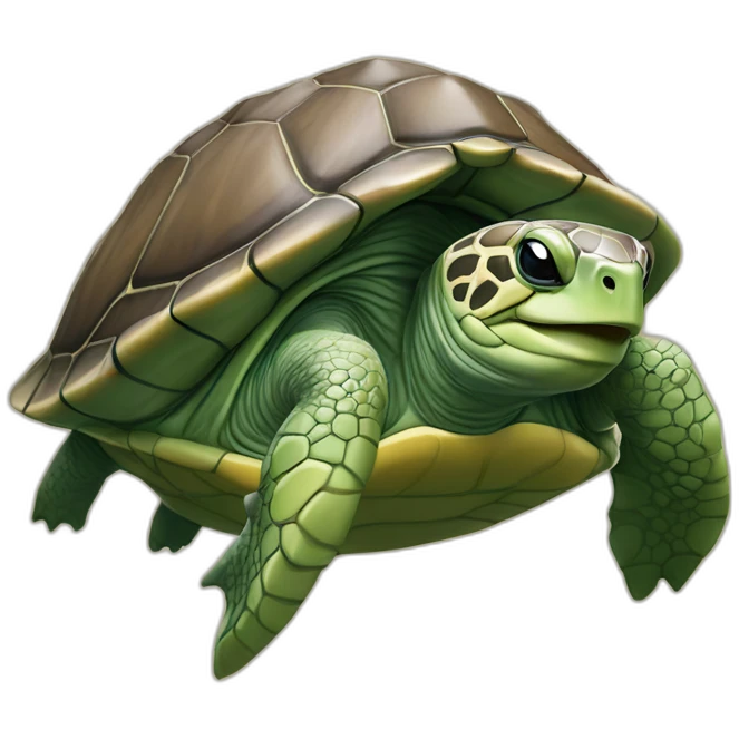 Tortue qui fait un câlin à une raie manta emoji
