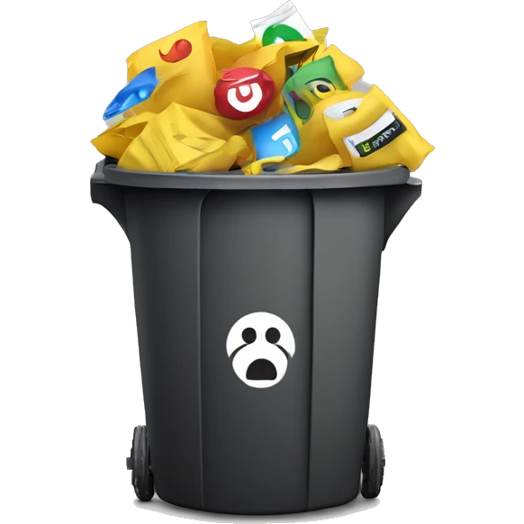 jQuery javascript library logo in trash emoji