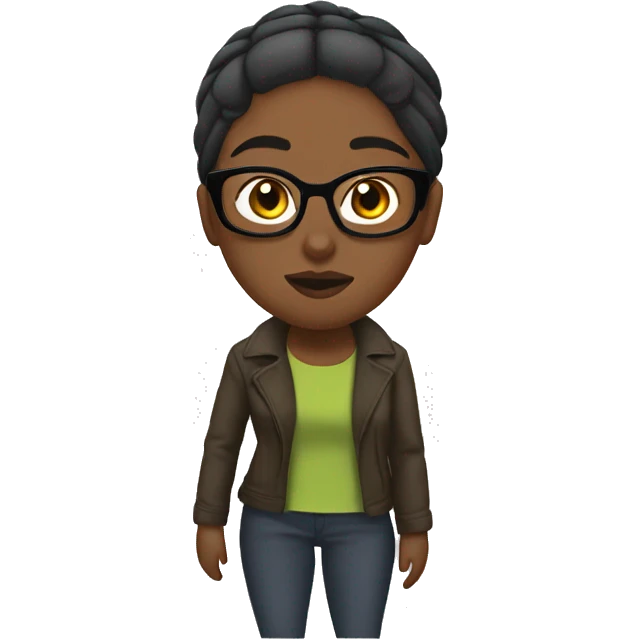 southpark female with glasses  hair in a bun jih heels emoji