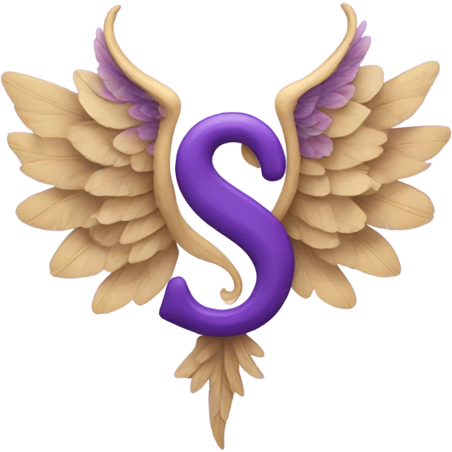 Purple letter S with wings emoji