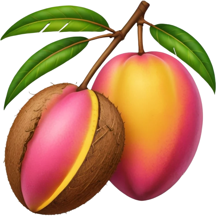 mango rosa y coco emoji